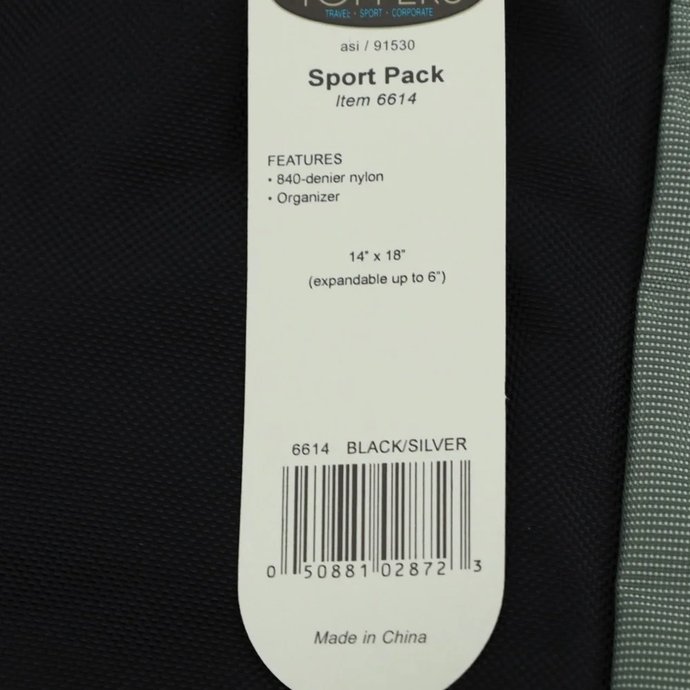 Toppers Unisex Expandable Shoulder Sport‎ Pack with Pouch, Silver/Black